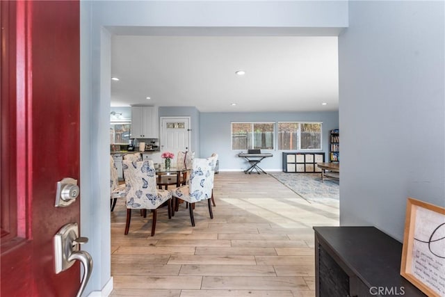 dining area featuring light hardwood / wood-style floors