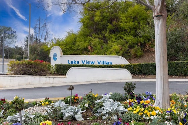 view of community sign