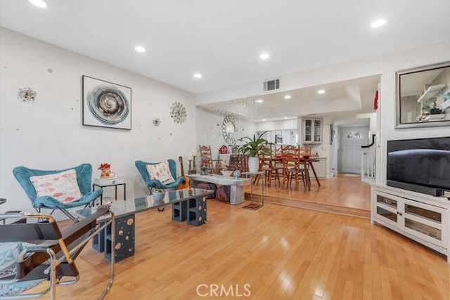 living room featuring hardwood / wood-style flooring