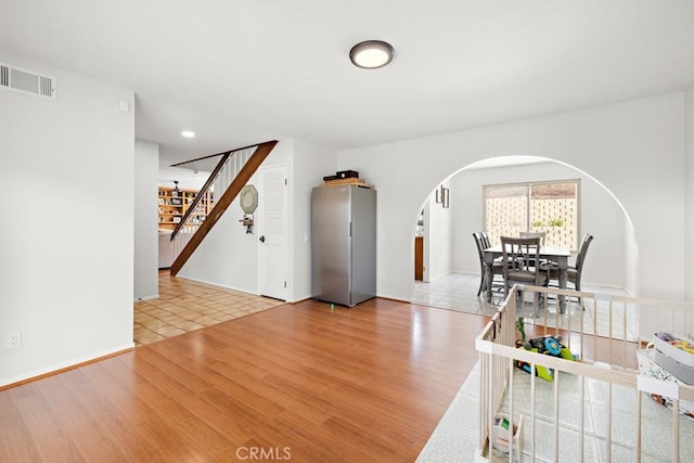 interior space with light wood-type flooring