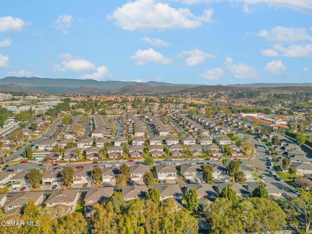 drone / aerial view with a mountain view