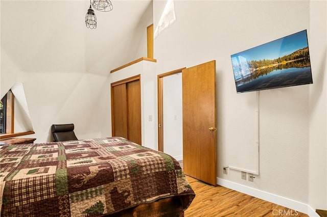 bedroom featuring light hardwood / wood-style floors