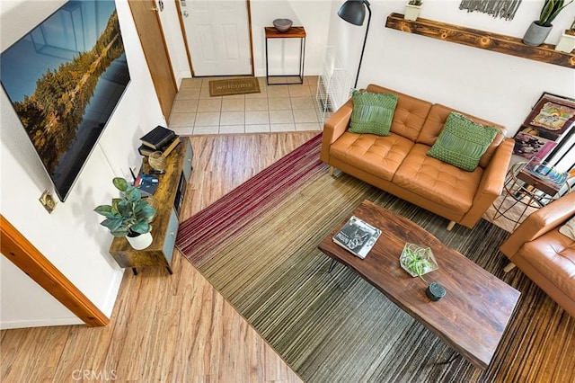 living room featuring wood-type flooring