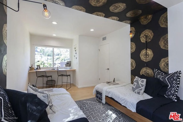 living room with hardwood / wood-style floors