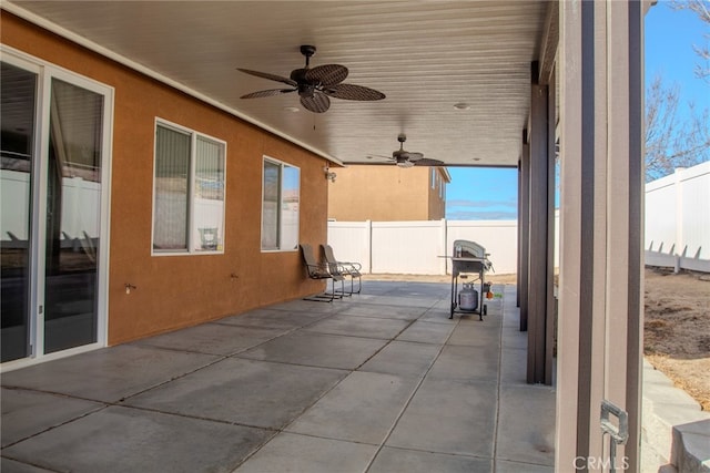 view of patio / terrace with ceiling fan