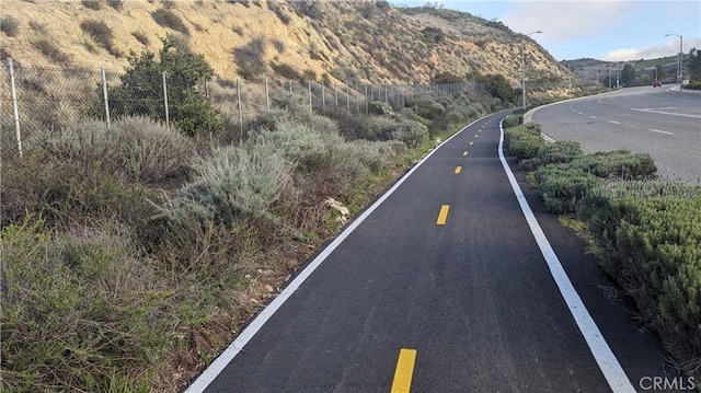 view of road featuring a mountain view