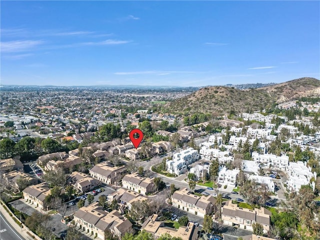 aerial view featuring a mountain view