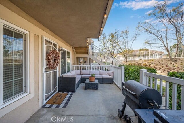 view of patio / terrace with an outdoor living space