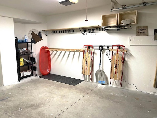 garage featuring a garage door opener