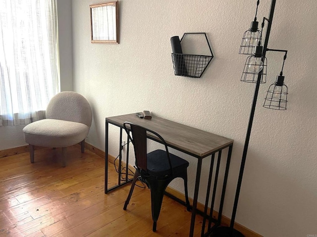 office area featuring hardwood / wood-style flooring