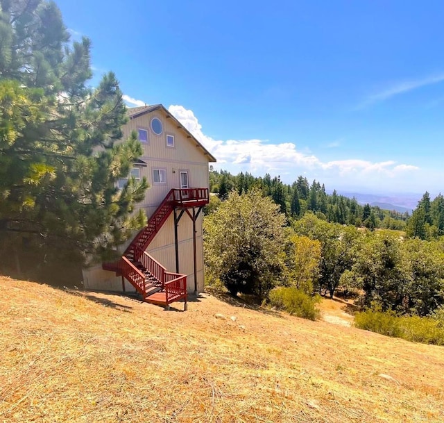 view of yard with stairs