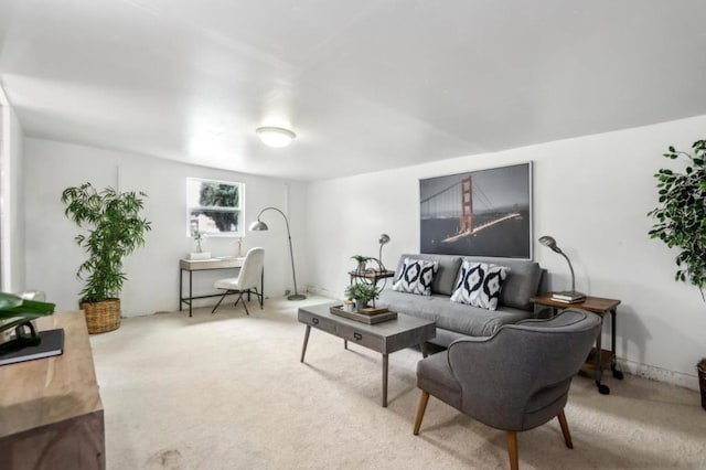 living room with carpet floors