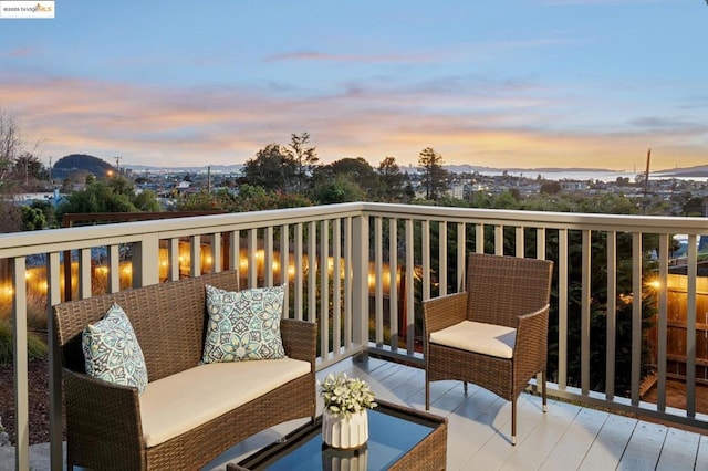 view of deck at dusk