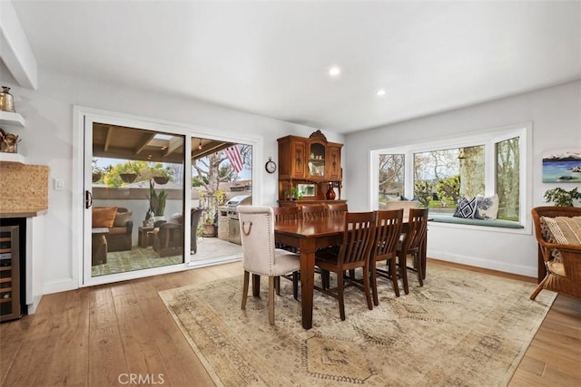 dining room featuring light wood-type flooring