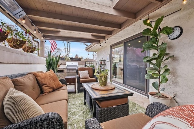 view of patio featuring an outdoor hangout area and grilling area