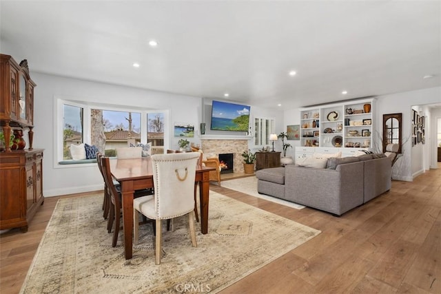 dining area featuring light hardwood / wood-style flooring