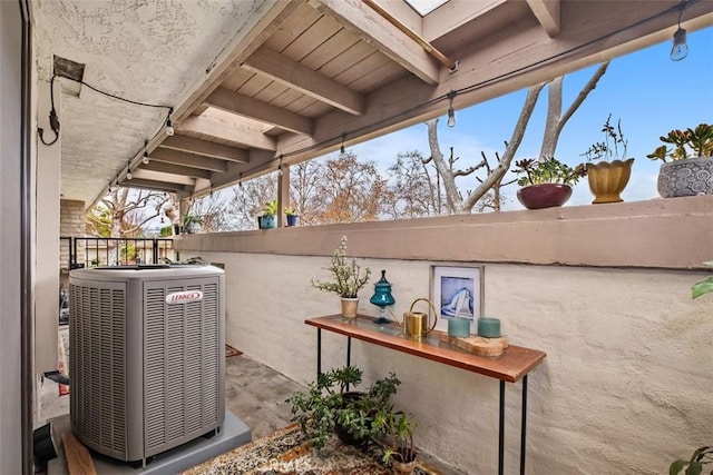 view of patio with central AC