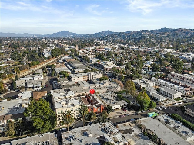 bird's eye view featuring a mountain view