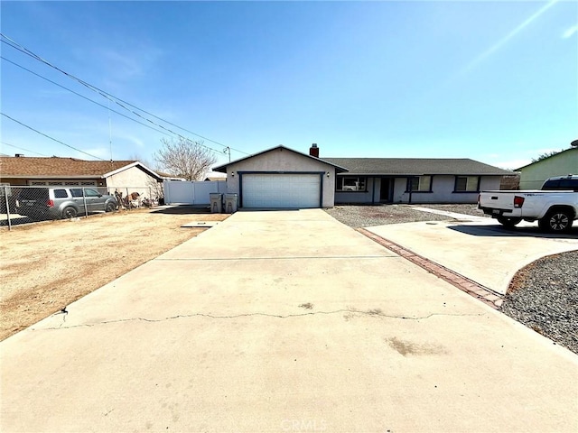 single story home featuring a garage