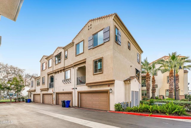 view of property featuring a garage