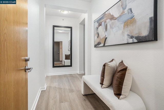 corridor featuring light hardwood / wood-style floors