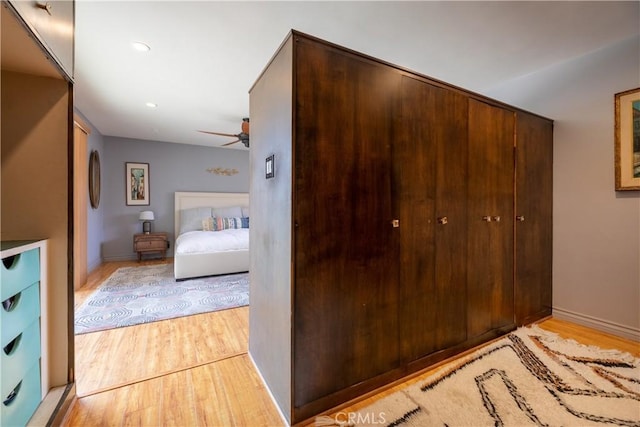 hall featuring light wood-type flooring