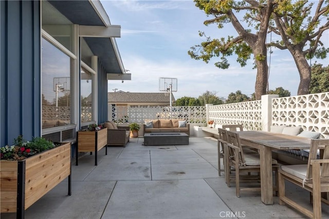 view of patio featuring outdoor lounge area