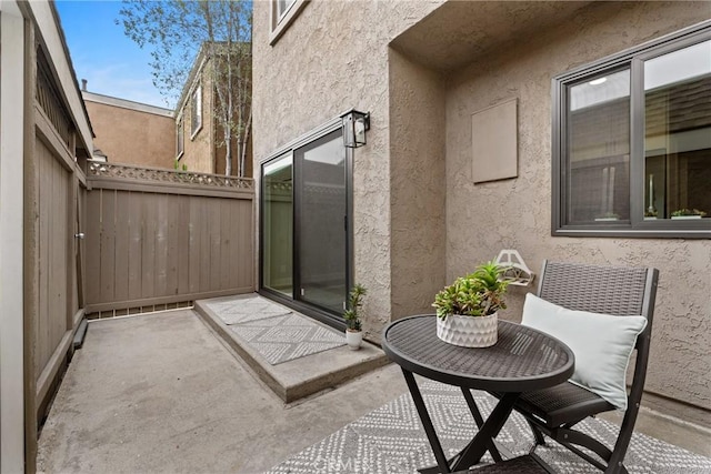 balcony featuring a patio area