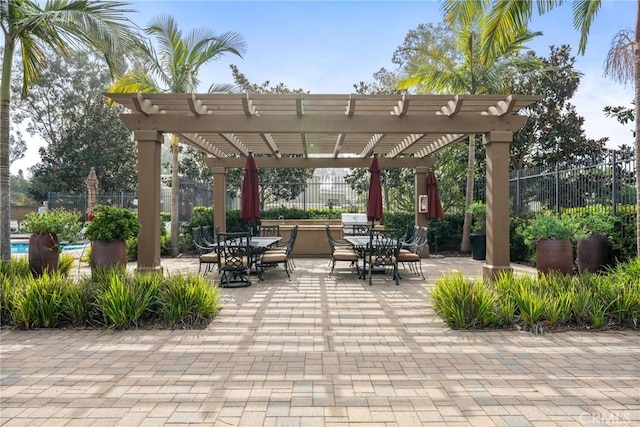 view of patio / terrace with a pergola