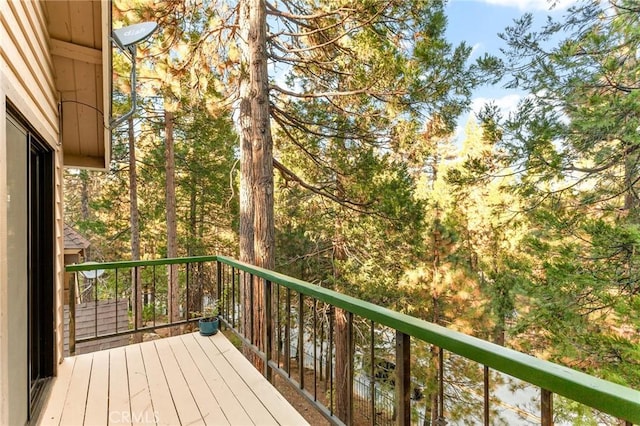 deck with a water view