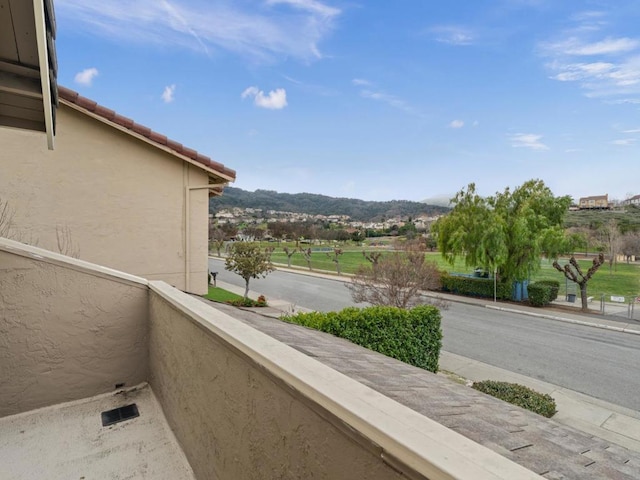 balcony with a mountain view