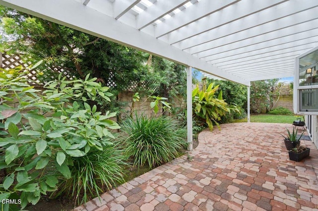 view of patio with a pergola