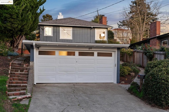 view of garage