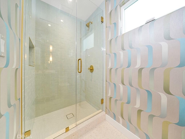 bathroom with an enclosed shower