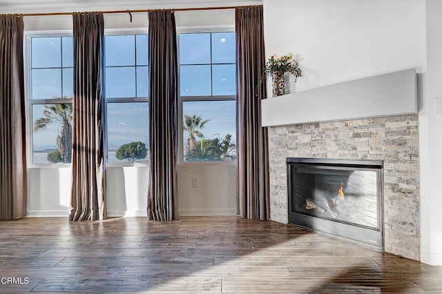 interior space with hardwood / wood-style floors