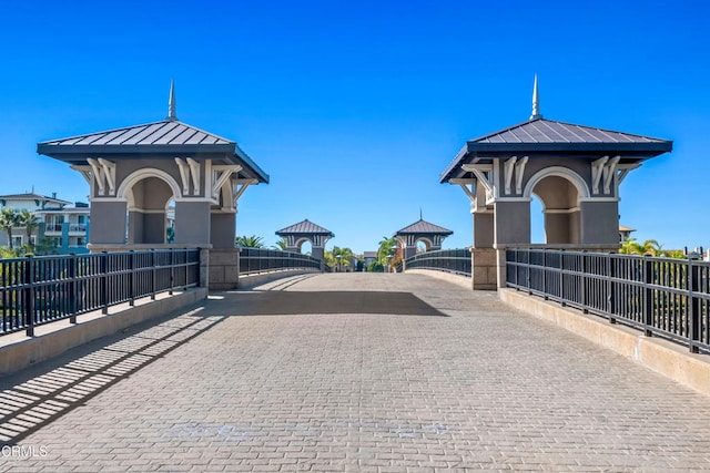 view of road with a gate