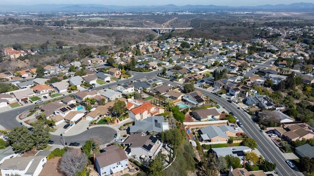 drone / aerial view with a mountain view