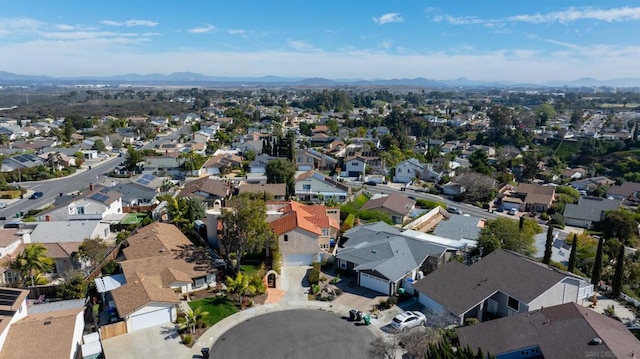 aerial view with a mountain view