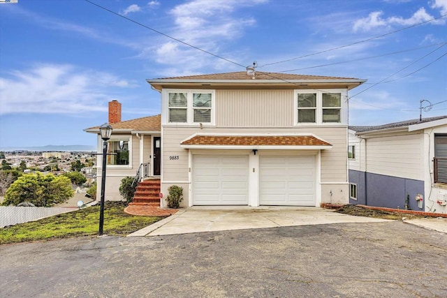 view of front facade with a garage