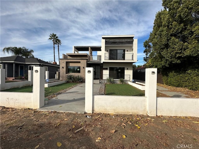 contemporary house featuring a balcony