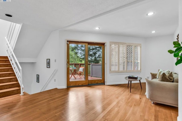 living room featuring light hardwood / wood-style floors