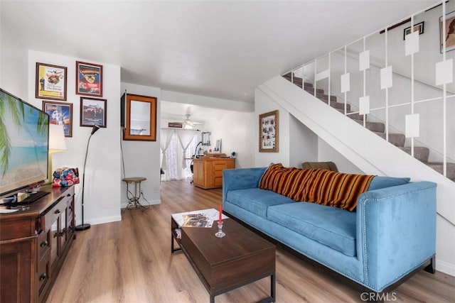 living room featuring hardwood / wood-style floors