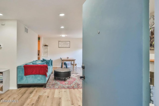 hall featuring hardwood / wood-style flooring