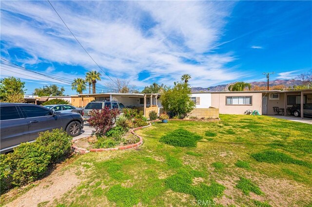view of front of home with a front yard