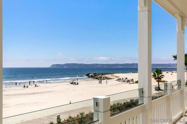 water view featuring a beach view