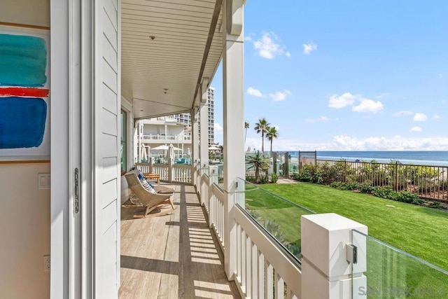 balcony with a water view