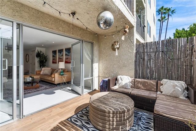 view of patio / terrace featuring an outdoor living space