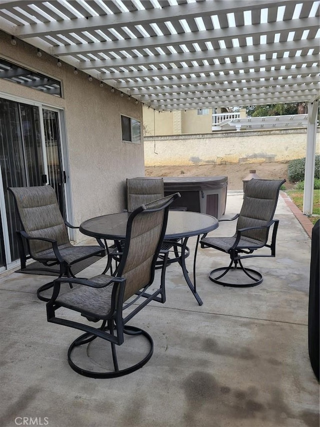 view of patio / terrace featuring a pergola