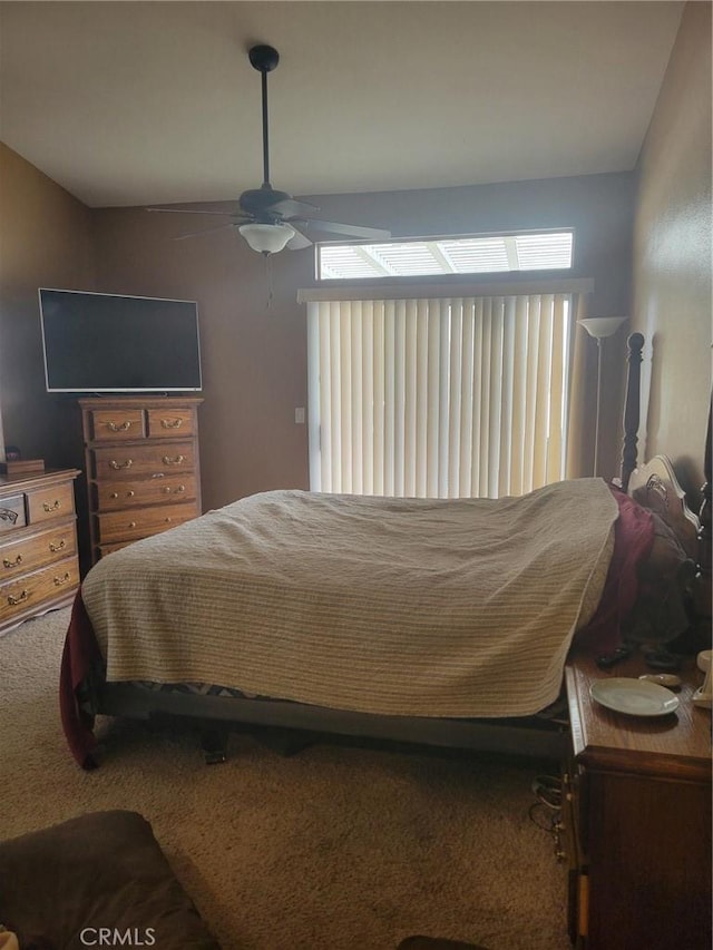 bedroom with carpet and ceiling fan