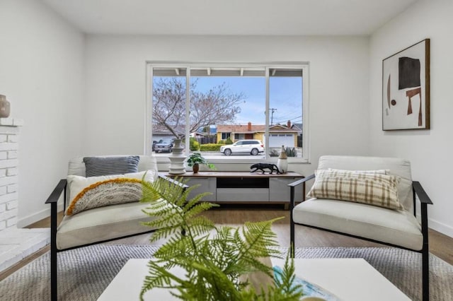 sitting room featuring hardwood / wood-style flooring